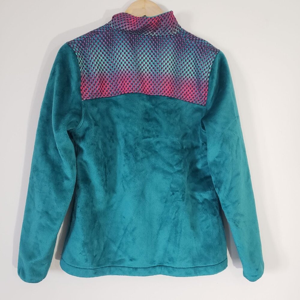 Fila Sport Womens Vintage 90s Teal Fleece Jacket Full Zip Athleisure Comfy‎ Soft - Picture 3 of 7